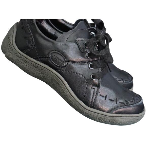 TMA time Eyes 7 original hand stitched black leather comfort walking shoes 37 - Picture 1 of 7
